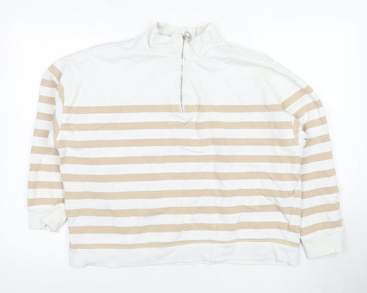 Marks and Spencer Women's Ivory Striped Pullover Sweatshirt 16