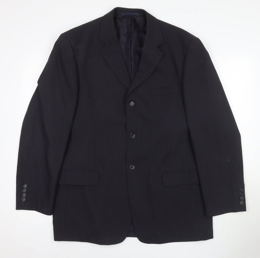 Canda Men's Black Blazer, Size 42, 1 Piece Striped