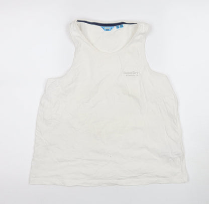 SuperDry Women's White Tank Jersey Top Size 12