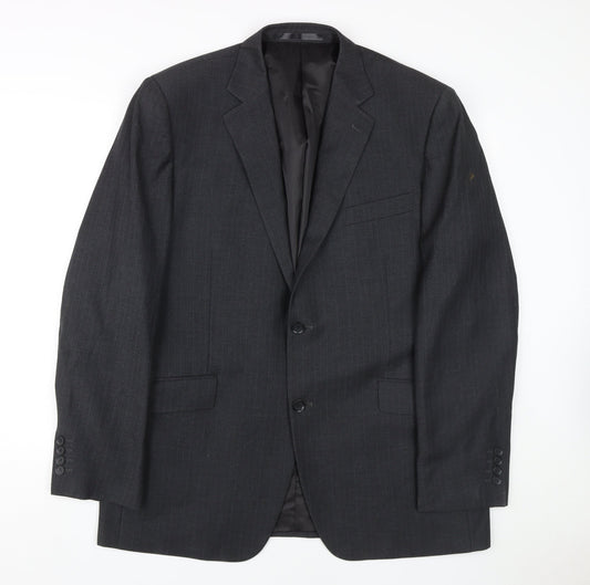 Dehavilland Men's Black Regular Fit Suit Jacket Size 44R