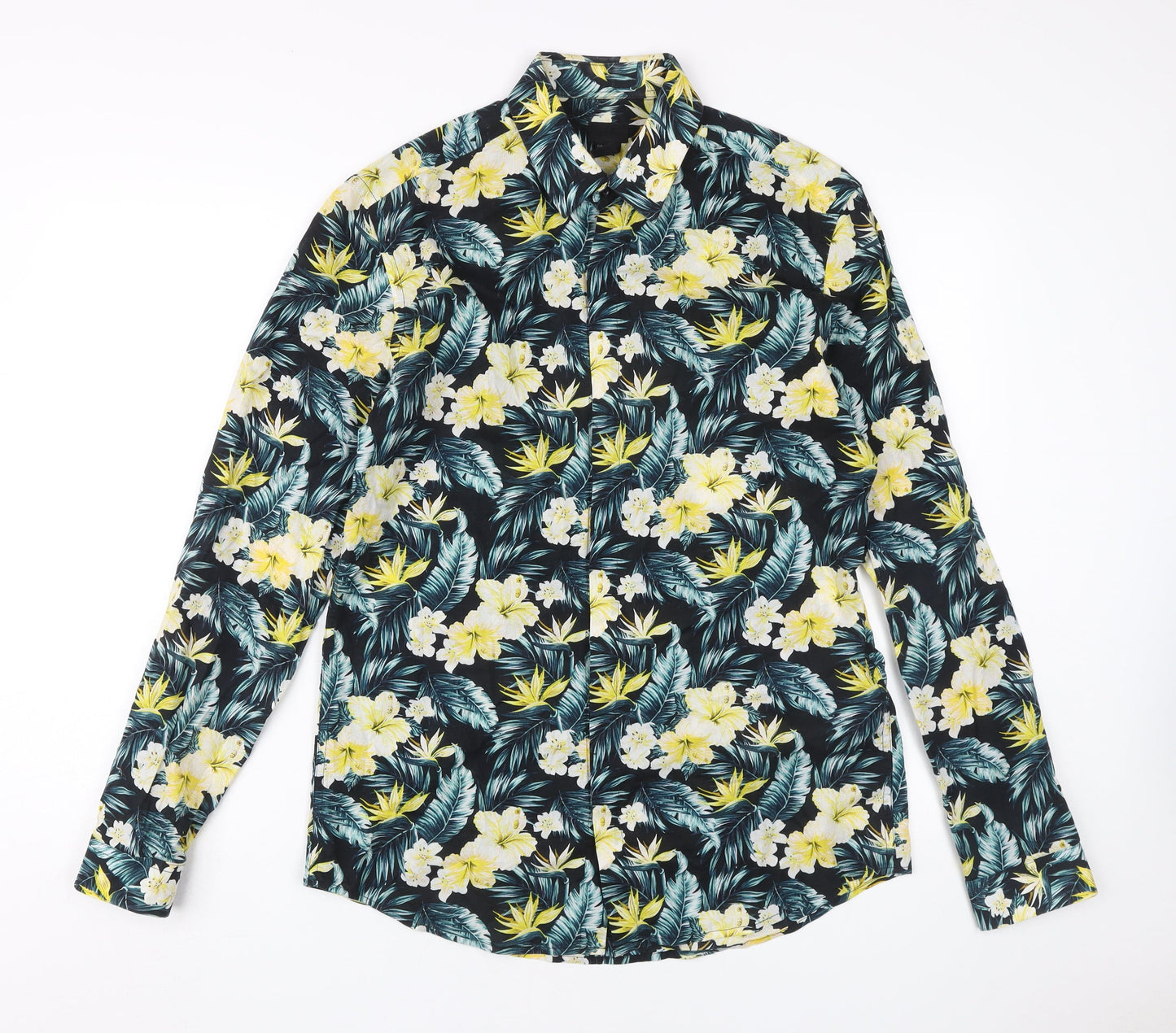 H&M Men's Multicoloured Hawaiian Floral Shirt M