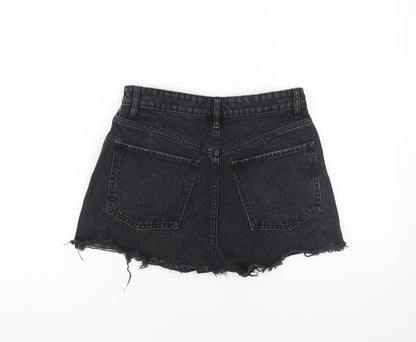 Zara Women's Black Cotton Cut-Off Shorts, Size 8