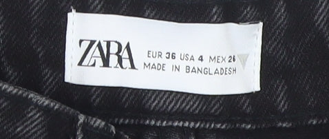 ZARA Women's Black Cotton Cut-Off Shorts, Size 8