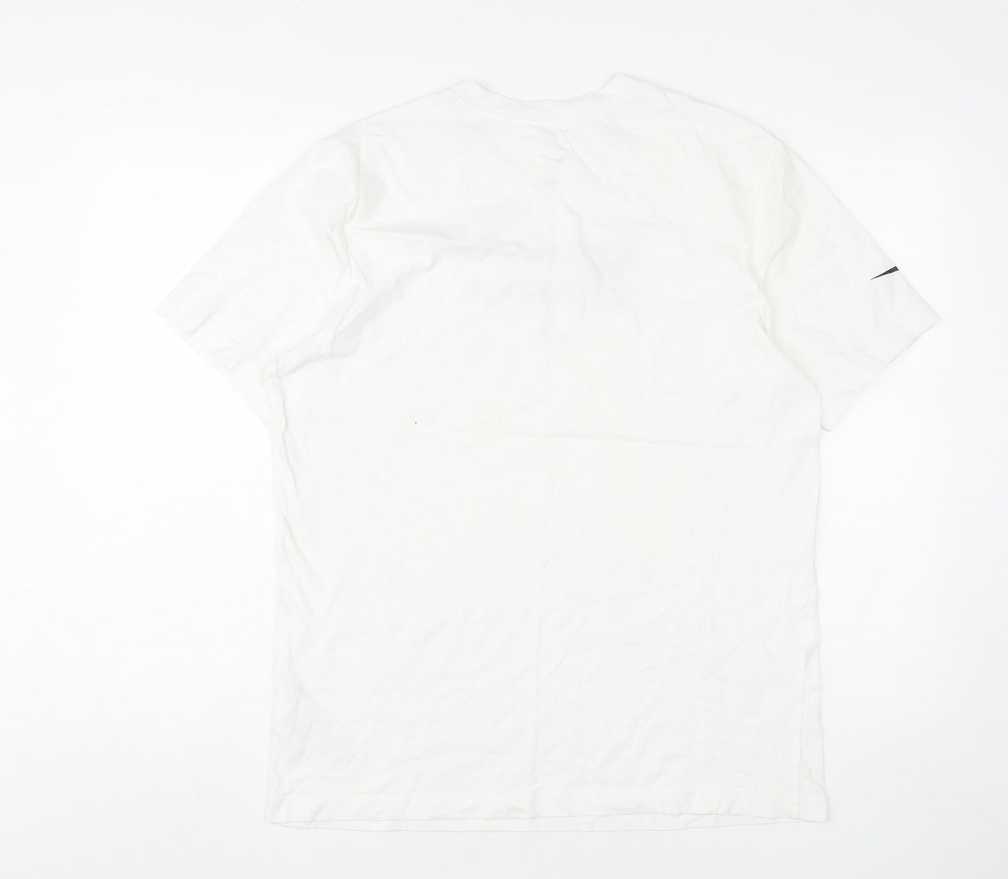 Nike Men's White Sports T-Shirt, Medium, Crew Neck, Cotton