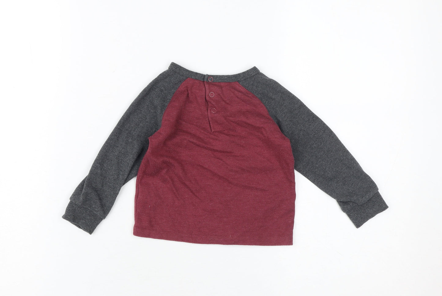 Calvin Klein Unisex Grey Red T-Shirt, 18-24 Months, Crew Neck