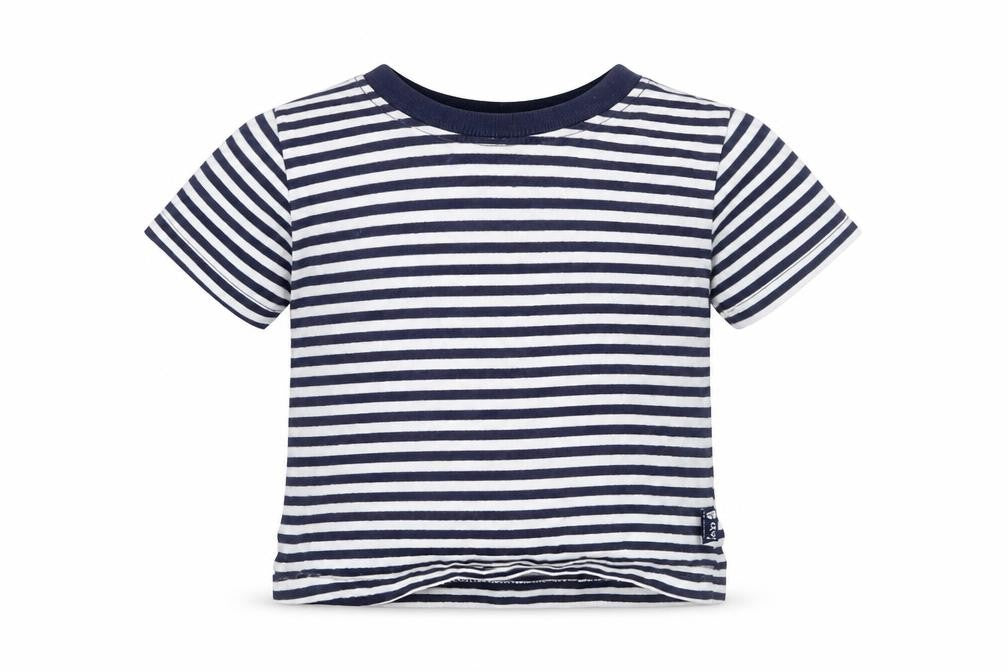 JoJo Maman Bébé Unisex Striped T-Shirt 9-12M Blue Cotton
