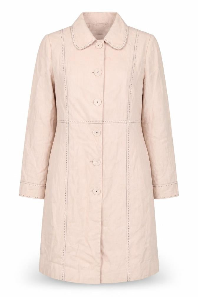 Beige Next Women's Overcoat Size 12 with Button Detail