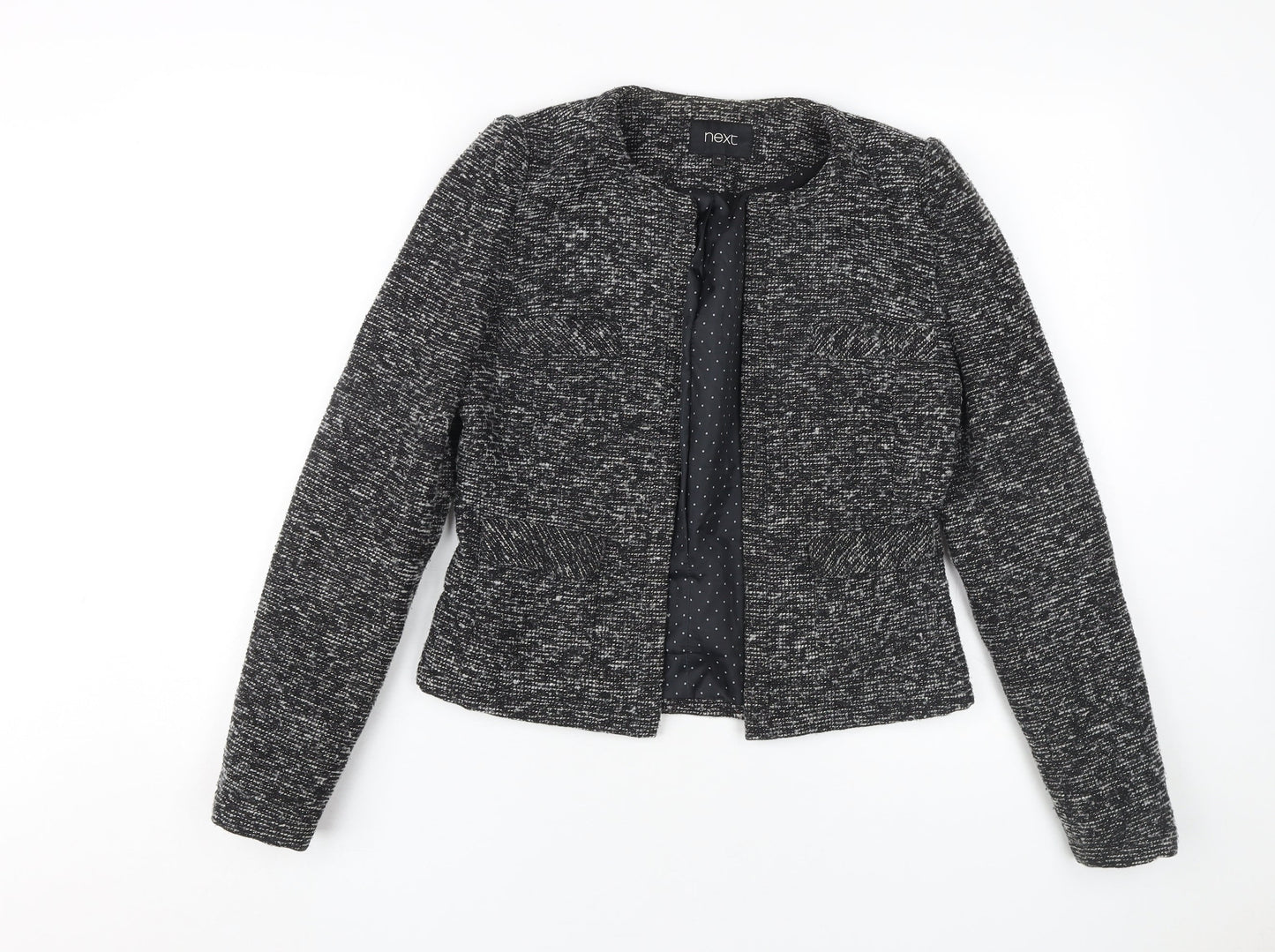 Next Women's Black Tweed Jacket Size 8 Business Casual