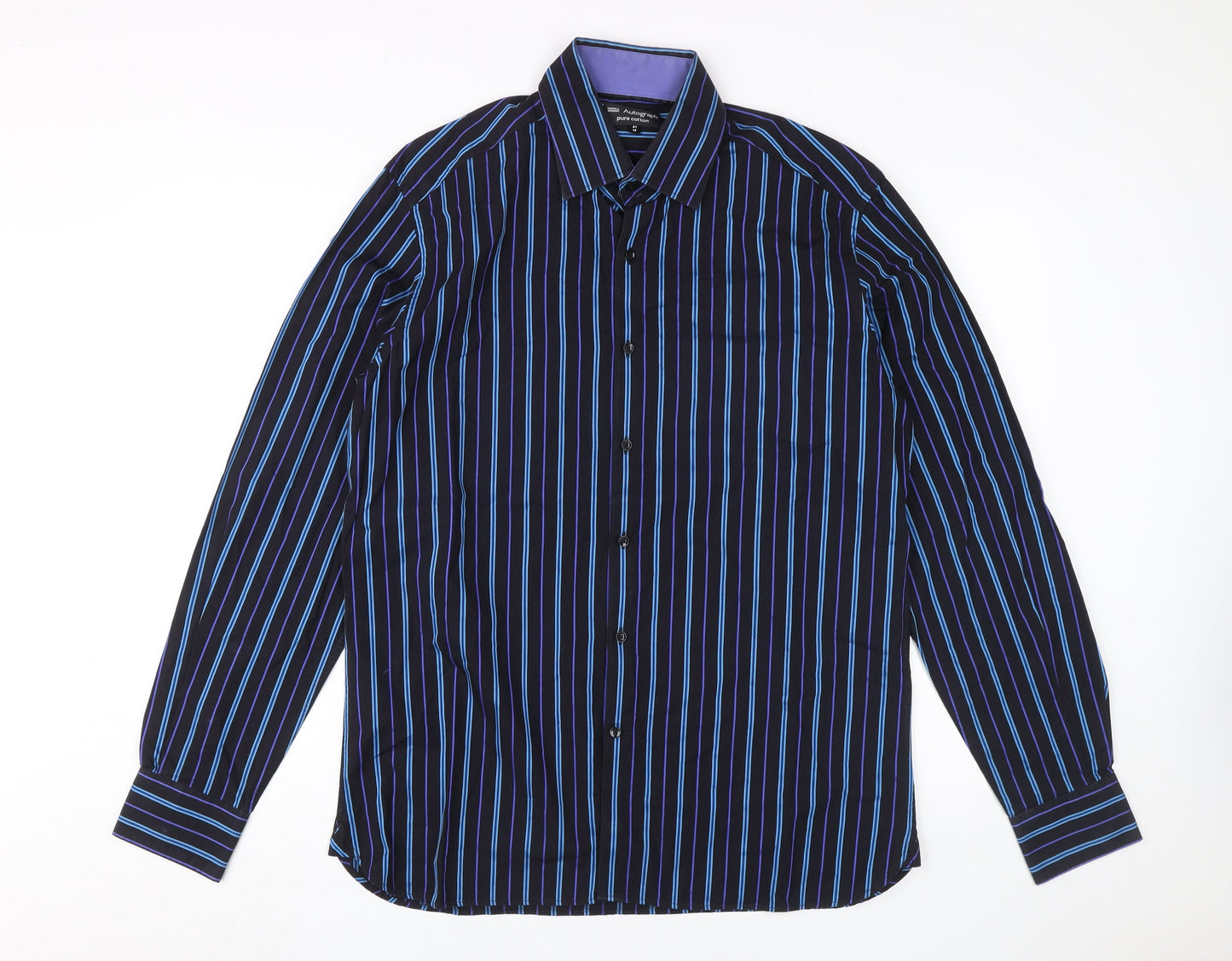 Marks and Spencer Men's Multicoloured Striped Shirt