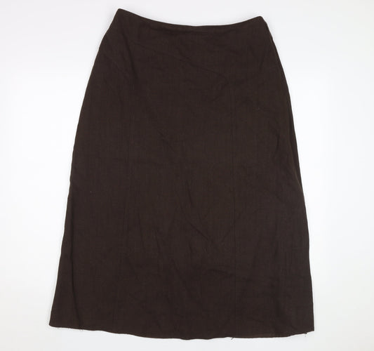 Style by EWM Women's Brown Midi Pencil Skirt Size 14