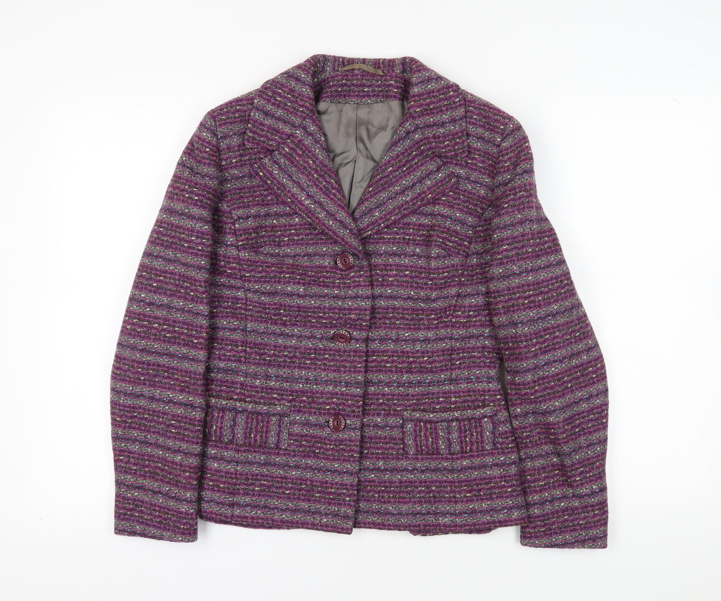 Rogant Women's Purple Tweed Suit Jacket, Lined, Size Regular