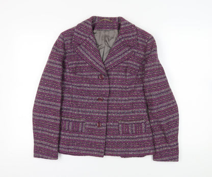 Rogant Women's Purple Tweed Suit Jacket, Lined, Size Regular