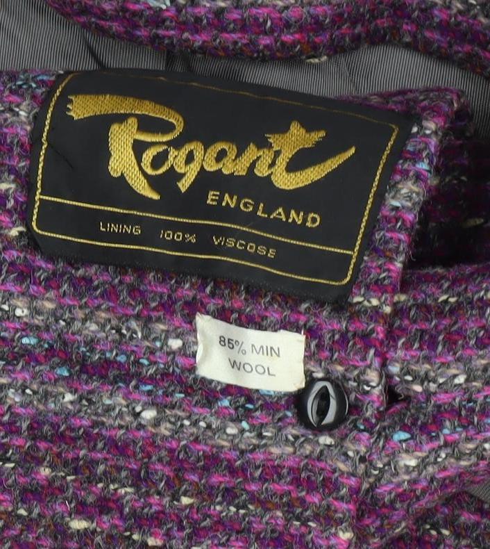 Rogant Women's Purple Tweed Suit Jacket, Lined, Size Regular