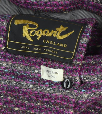 Rogant Women's Purple Tweed Suit Jacket, Lined, Size Regular