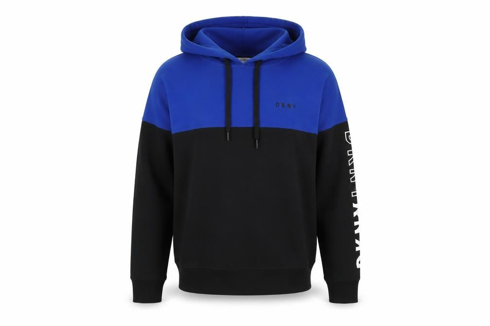 DKNY Unisex Blue Pullover Hoodie XS with Logo
