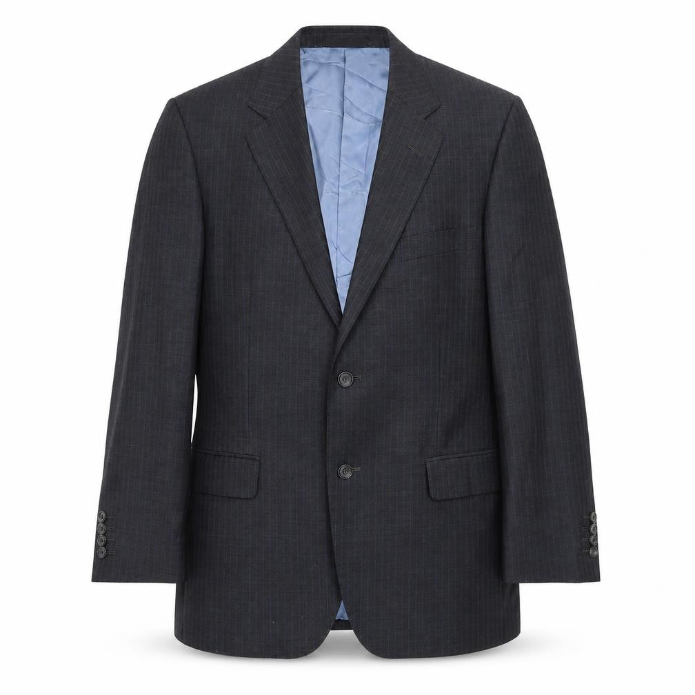 Aquascutum Men's Grey 40S Pinstripe Blazer