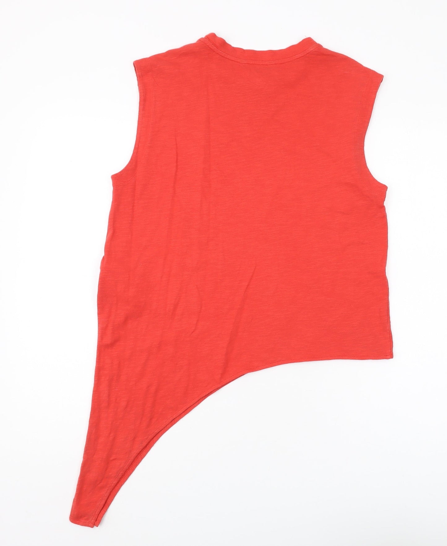 Whistles Red Sleeveless Asymmetrical Women's T-Shirt Size S