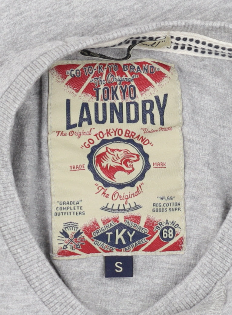 Tokyo Laundry Unisex Grey Cotton T-Shirt S