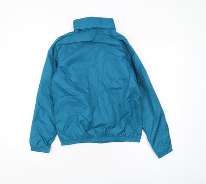 Back view of Puma boys’ blue track jacket m - lightweight full zip