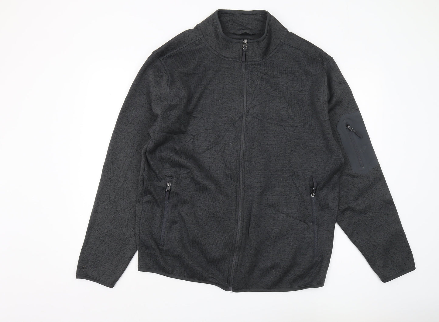 Crane Men's XL Black Fleece Full Zip Sweatshirt
