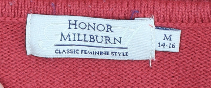 Honor Millburn Women's Red Cable-Knit Jumper M