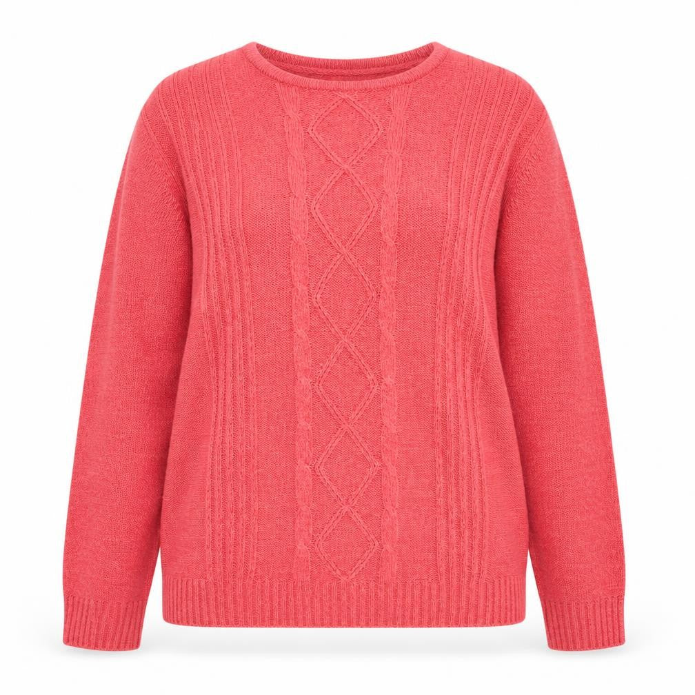 Honor Millburn Women's Pink Cable-Knit Pullover M