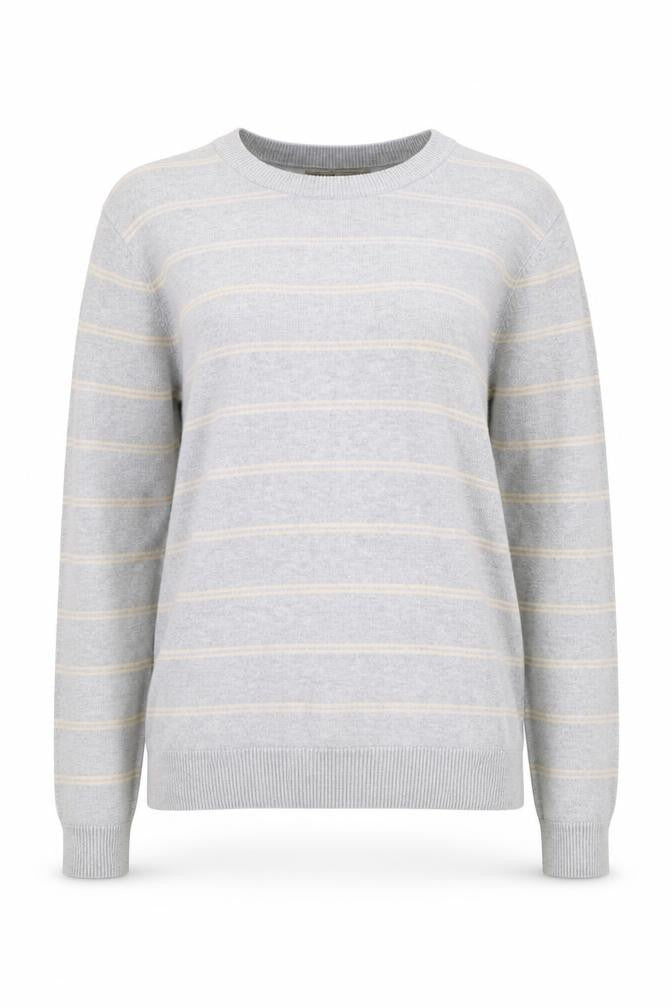 Soul Cal Women's Grey Striped Pullover Medium