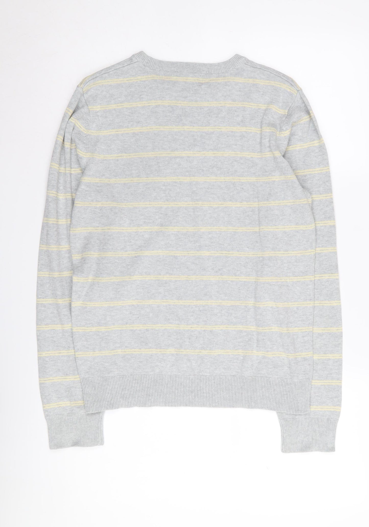 Soul Cal Women's Grey Striped Pullover Medium
