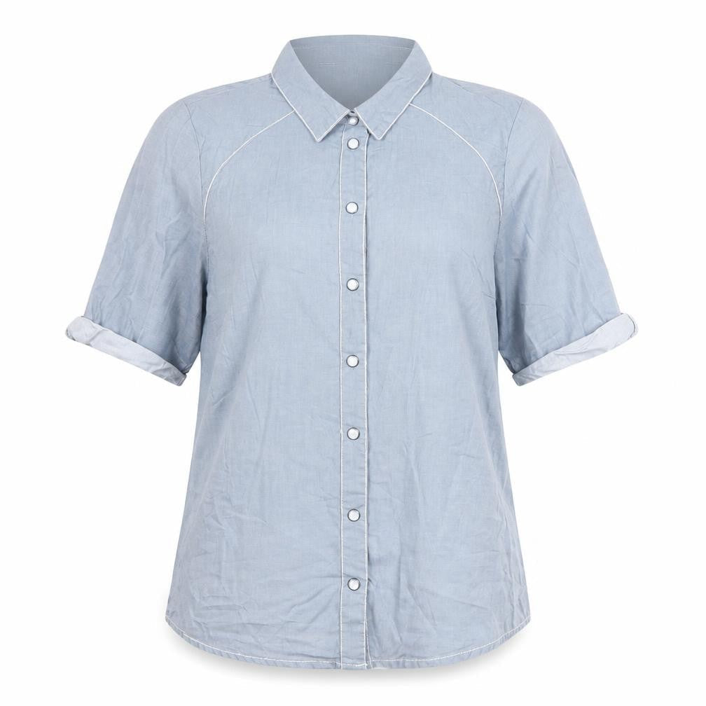 Trespass Women's Grey Cotton Button-Up Shirt S