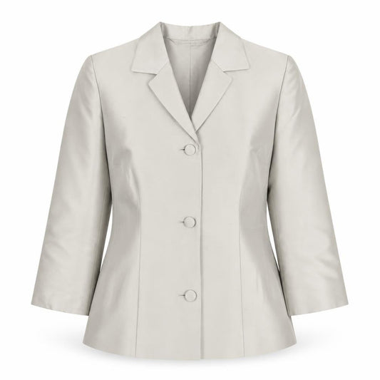 Laura Ashley Women's Ivory Silk Suit Jacket, Size 8