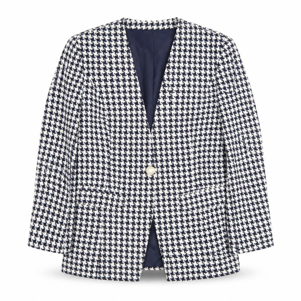 Eastex Women's Houndstooth Blazer - Size 10, Multicoloured