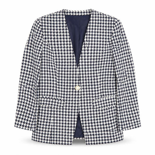 Eastex Women's Houndstooth Blazer - Size 10, Multicoloured