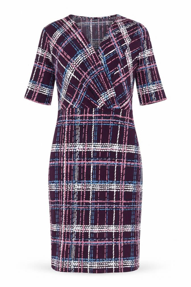 Jaeger Women's Multicoloured Check Wrap Dress, Size S