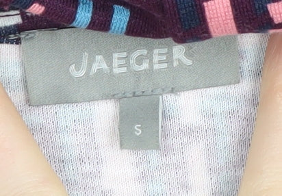 Close-up detail of Jaeger Women's Multicoloured Check Wrap Dress, size S