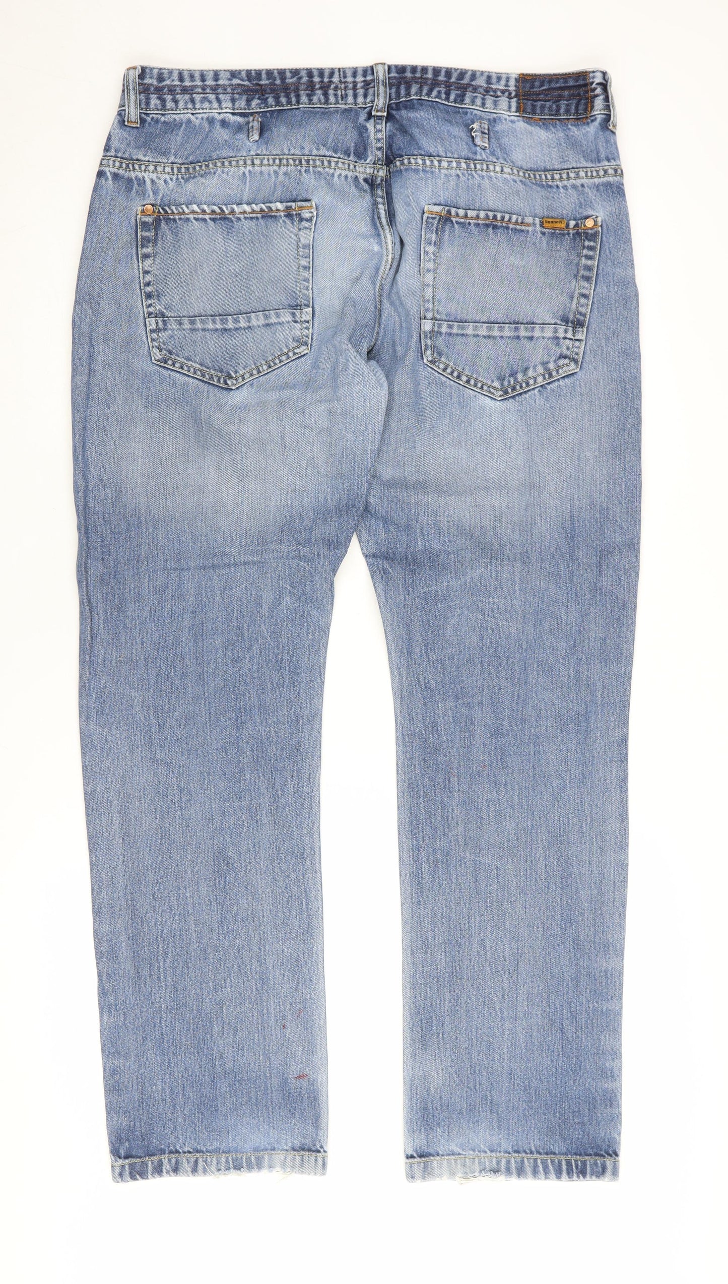 Sonneti Men's Blue Straight Distressed Jeans Size 36