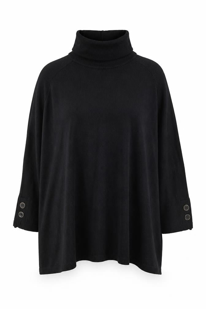 Ted Baker Women’s Black Roll Neck Cape Jumper S