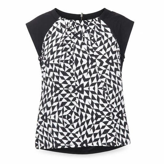 Jasper Conran Women's Black Geometric Tunic Blouse, Size 8