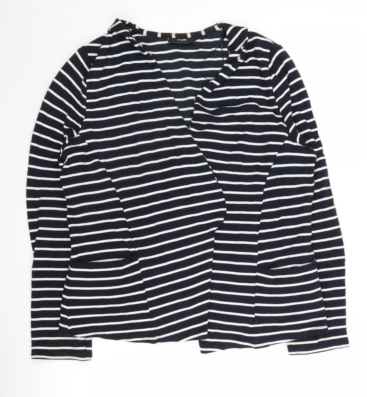 Wallis Women's Black Striped Cardigan M