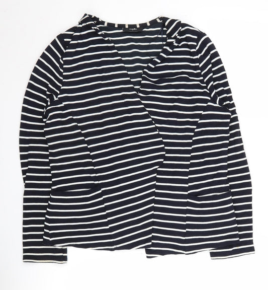 Wallis Women's Black Striped Cardigan M