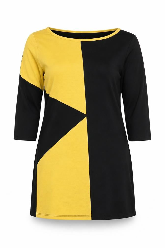 Pink Crayon Women's Black Tunic Jumper L Geometric