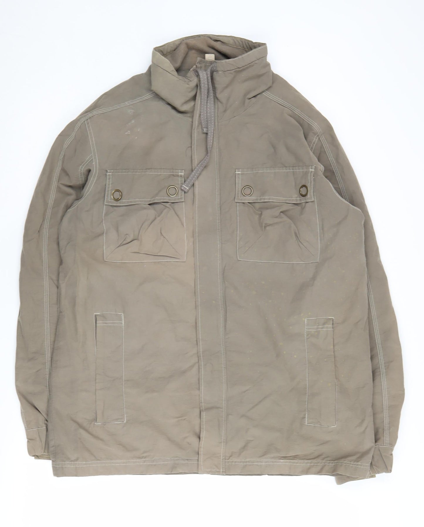 Republic Men's Beige Military Jacket, M, Cotton Blend