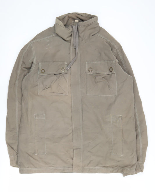 Republic Men's Beige Military Jacket, M, Cotton Blend