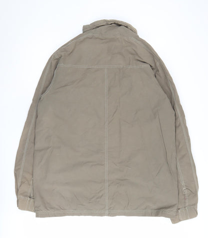Republic Men's Beige Military Jacket, M, Cotton Blend