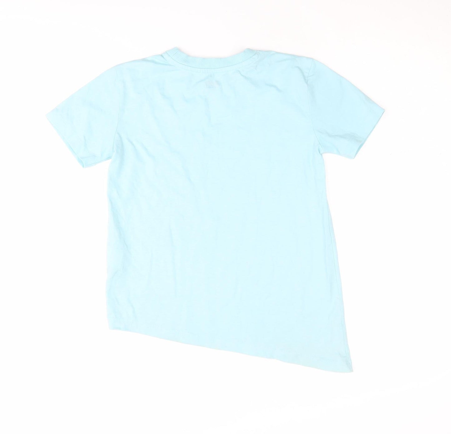 DKNY Girls Blue Basic T-Shirt, Size S, Logo Accent