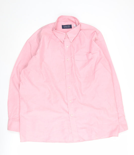 Double TWO Pink 3XL Dress Shirt for Unisex Adults