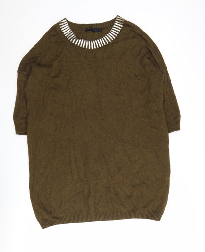 Additional front view of French Connection Women's Brown Jumper, size 14