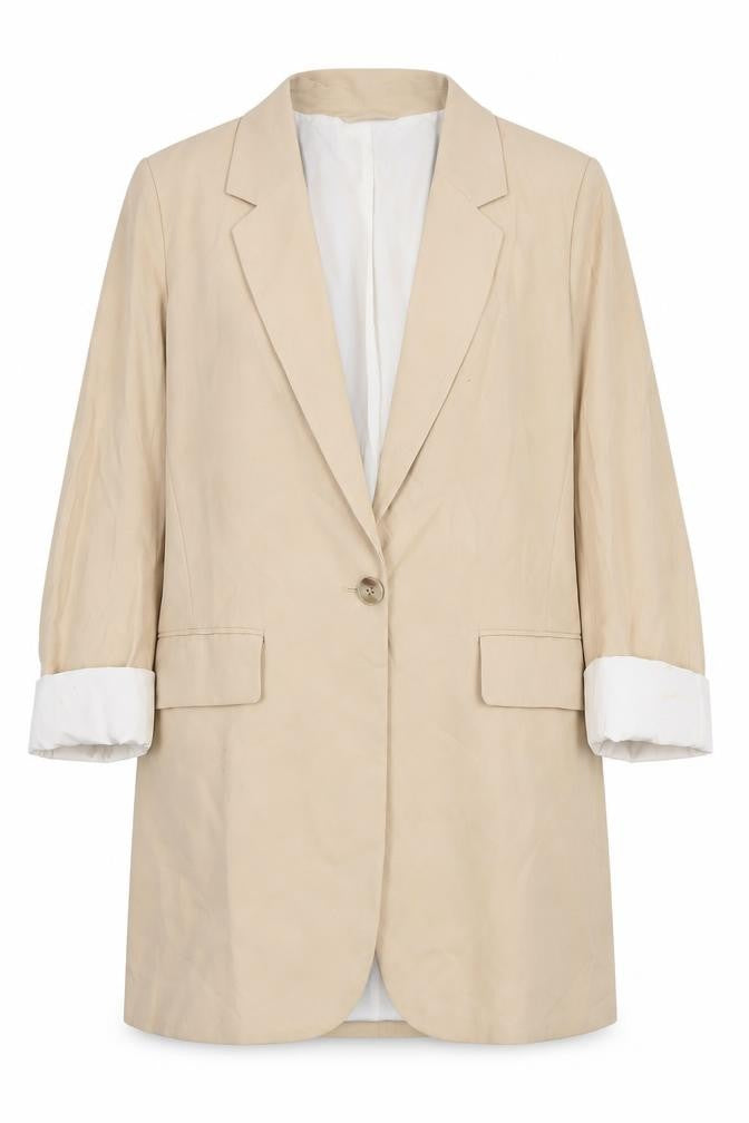 H&M Women's Beige Blazer Size 8 Regular Fit