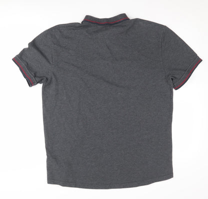 Firetrap Men's XL Grey Polo Shirt with Logo