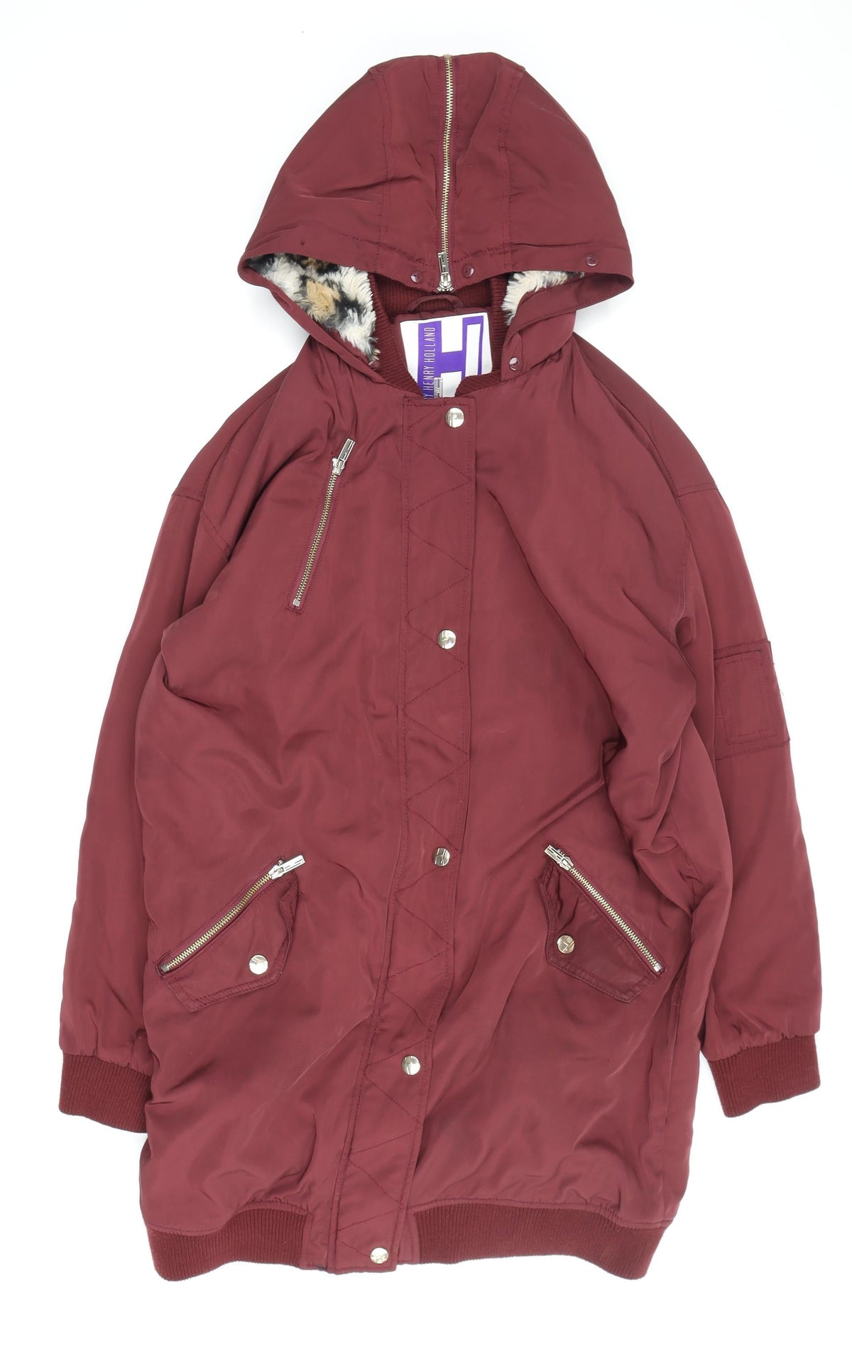 H! by Henry Holland Women's Red Anorak Jacket Size 14