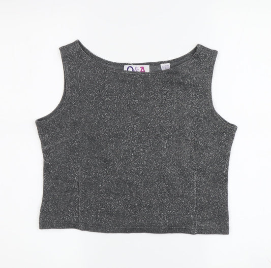 Q&A Women's Grey Tank Top, Sleeveless Medium